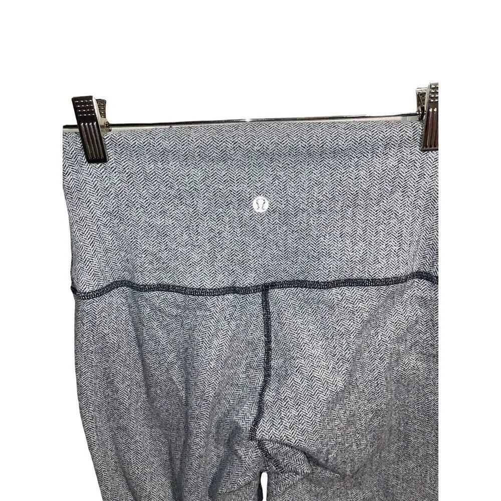 Lululemon Wunder Under‎ Tights Roll Down Pants Womens 8 Herringbone Stretch